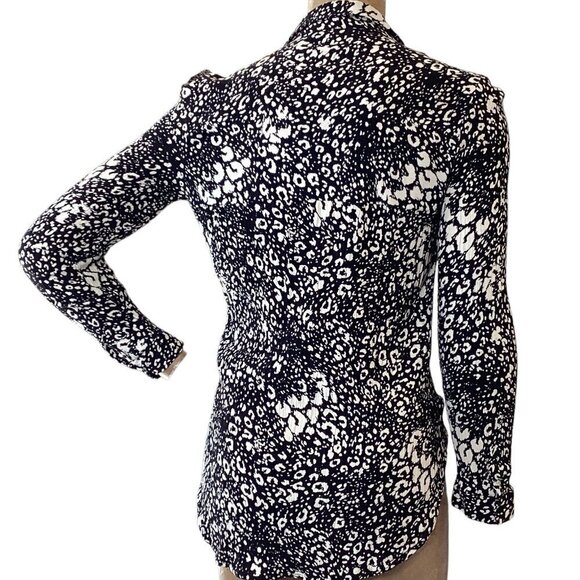 Zara TRF Collection Hi-Low  Hem Surplice V-Neck Faux Wrap Top Sz S Black #21L - Picture 5 of 6